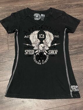 Affliction Black Girls' Graphic Eagle Speed Shop Tee